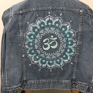 DKNY Handpainted Bejeweled VTG Denim Jacket